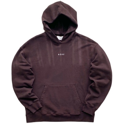 ROHE两色LOGO印花套头连帽卫衣