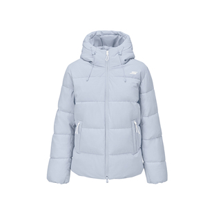 斯凯奇运动茄克冬季女款防泼水防泼油耐污舒适连帽棉服外套