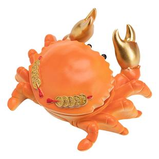 创意招财螃蟹烟灰缸带盖防飞灰家用客厅办公室可爱搞怪装饰摆件