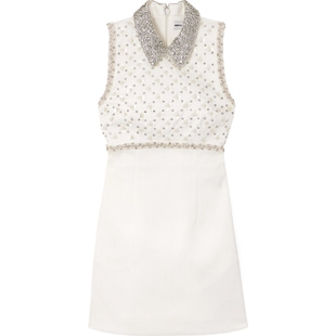 REBECCA VALLANCE春夏女士带缀饰绉纱迷你连衣裙