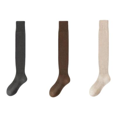 雅鹿保暖过膝长筒袜女2025新款秋冬季加绒加厚毛圈护膝袜套大腿袜