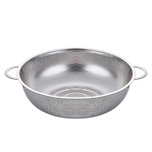 初惠不锈钢沥水篮淘米沥水篮多用淘米筛滤水篮漏盆双耳淘米器洗菜
