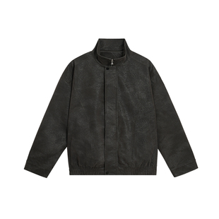 BODYDREAM做旧纹理皮衣外套松弛感机车风宽松上衣皮夹克/挺阔抗皱