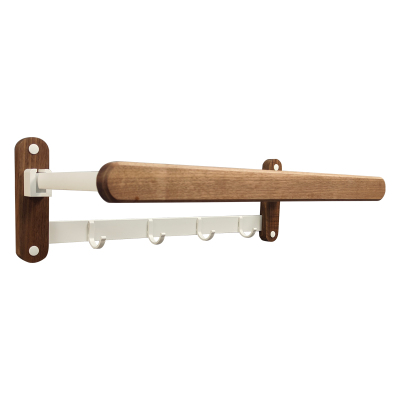 小户型卫生间浴室可免打孔实木折叠浴巾架置物架壁挂毛巾收纳挂架