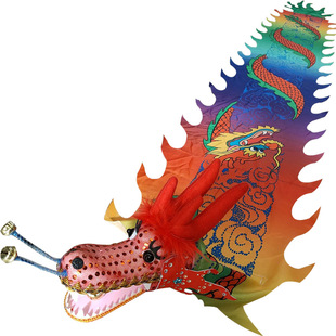 广场舞儿童舞龙彩带健身龙初学龙盘柱彩绸舞龙运动带龙头绳子抖龙