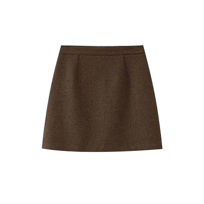 棕色短裙女冬2025新款a字半身裙