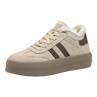 星期六加绒保暖休闲板鞋德训鞋2025冬季厚底棉鞋雪地靴女鞋【直】