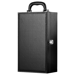 红酒礼盒包装新款双支葡萄酒手提定制皮盒红酒盒通用款空盒2支装