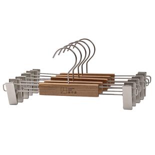 留存道卞老师推荐环保实木收纳裤架珍珠镍强承重无痕伸缩裤夹