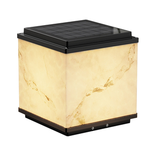 太阳能柱头灯仿云石灯庭院门柱灯大门灯别墅户外围墙灯花园院墙灯