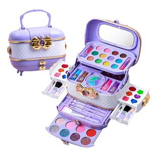 儿童化妆品彩妆套装正品全套女孩子爱玩的玩具小金盾公主画化妆盒