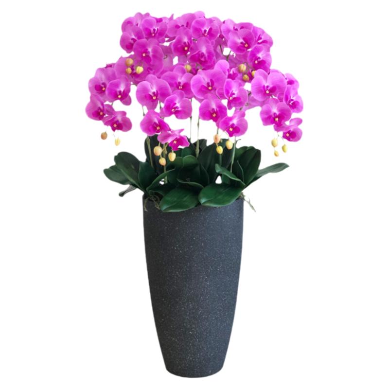 兰花带花瓶手感花朵仿真花