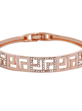 日韩风钛钢锆石闪钻18K金手环