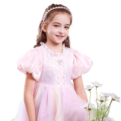 迪士尼女孩公主裙夏季渐变网纱