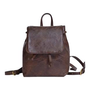 BM双肩包包包女款2025新款今年流行包包书包皮包棕色美式复古包包