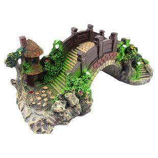 鱼缸装饰假山孔桥造景大小摆件仿真桥假石桥大拱桥仿真水草躲避屋