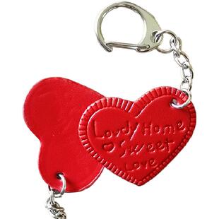 爱心挂件吊扣配件英文DIY钥匙扣包包小挂饰红色皮质挂件流行饰品