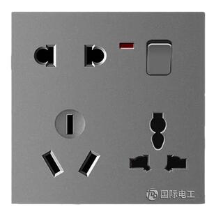 多功能一开八孔86型明装墙壁五孔六孔十孔带开关暗装家用插座面板