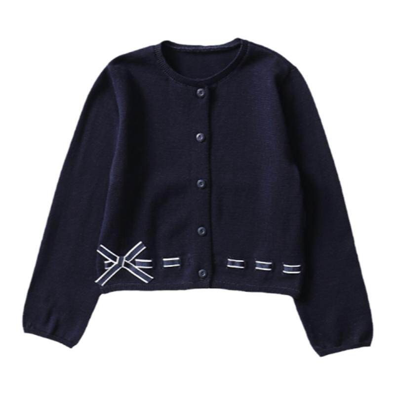 女童校服毛衣儿童藏蓝色毛衫小学生校服女宝针织衫藏青色外套线衫