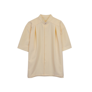 Hualun夏天衬衫男款新中式上衣男装新款男生立领短袖免烫薄款衬衣