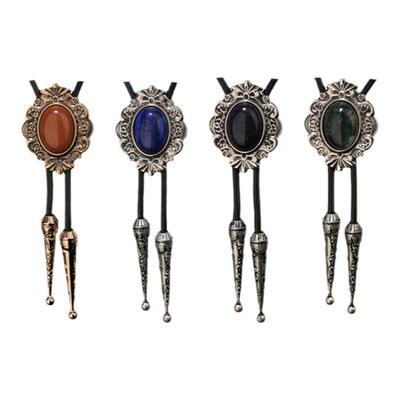 欧美复古bolo tie牛仔宝石波洛领带西部男士项链衬衫领结领绳配饰