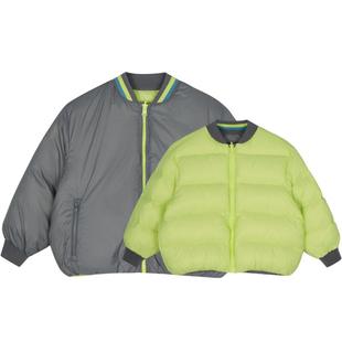 800蓬95%白鸭绒双面穿|woobaby儿童羽绒服男女童24冬季棒球服上衣