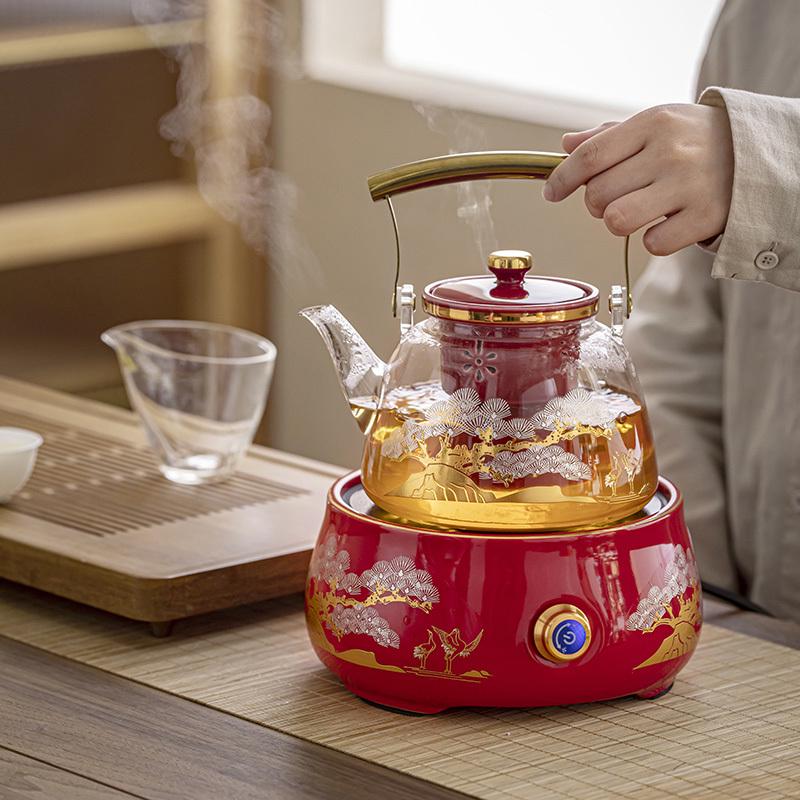 电陶炉煮茶器耐高温玻璃泡茶烧水壶全自动白茶普洱茶蒸煮茶炉家用