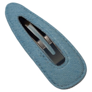 简约时尚个性银色PU皮质百搭水滴BB夹韩版牛仔浅蓝方形发夹边夹