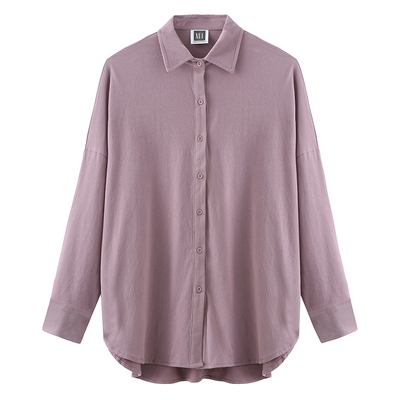 DANCE系 郝若琦同款柔棉舒适针织衬衫落肩长袖原创现代舞居家通勤