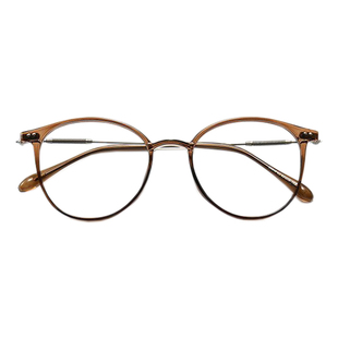 冷茶色抗蓝光防辐射疲劳近视眼镜女可配度数护目眼睛架方圆脸显瘦