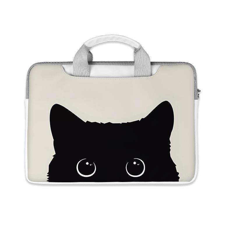 小黑猫咪13.3寸笔记本电脑包女适用于苹果macbook15点6防水保护套联想华为matebook14手提包小新pro1