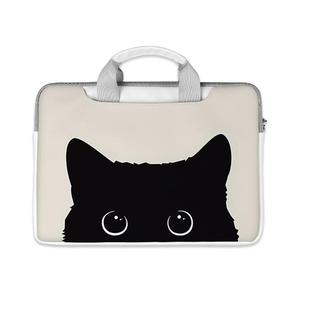 小黑猫咪13.3寸笔记本电脑包女适用于苹果macbook15点6防水保护套联想华为matebook14手提包小新pro16斜跨包