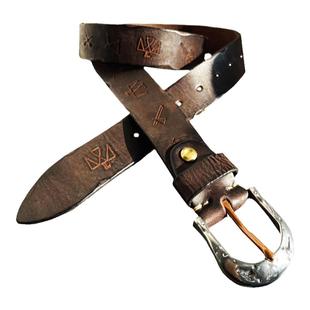 一条可养的腰带——意大利雾蜡头层牛皮带手工刀痕补丁