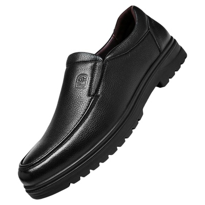 老人头低跟休闲皮鞋商务