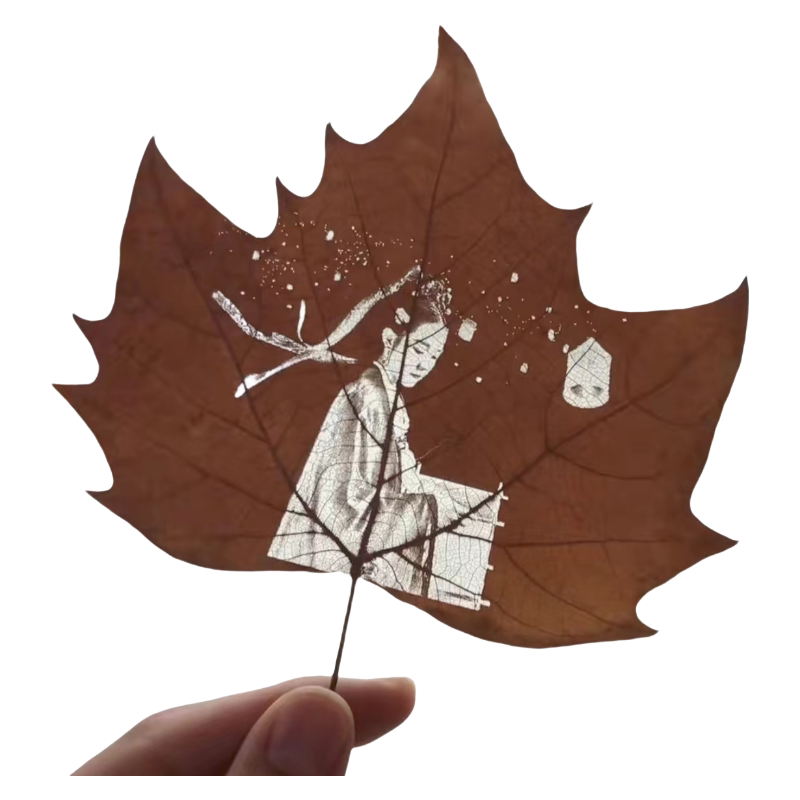 树叶雕刻照片定制高级摆件结婚纪创意礼盒/礼品套组