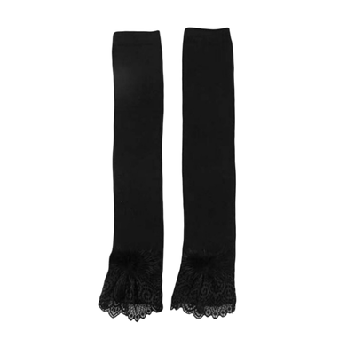 夏季黑色刺绣洋气蕾丝女士假袖子