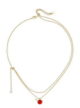 KITSH乒乓球双层项链女锁骨链