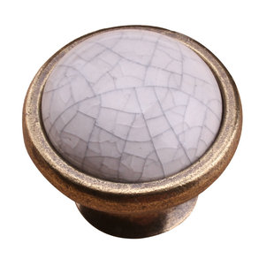 欧式大理石青古铜拉手 现代田园裂纹陶瓷 美式橱柜抽屉衣柜门把手