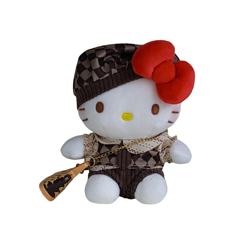 正版HelloKitty包包挂件英伦风凯蒂猫可爱毛绒公仔玩偶女生礼物