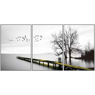 客厅装饰画沙发背景墙北欧风格壁画现代简约大气挂画三联艺术画