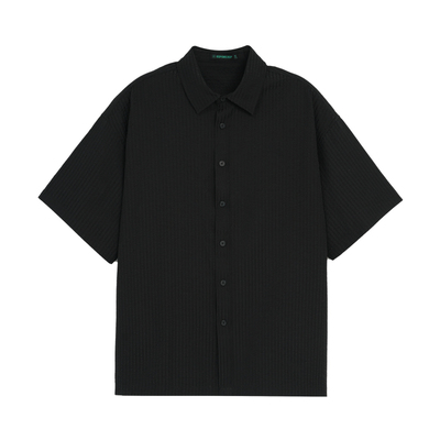 BD老钱风条纹泡泡纱短袖衬衫