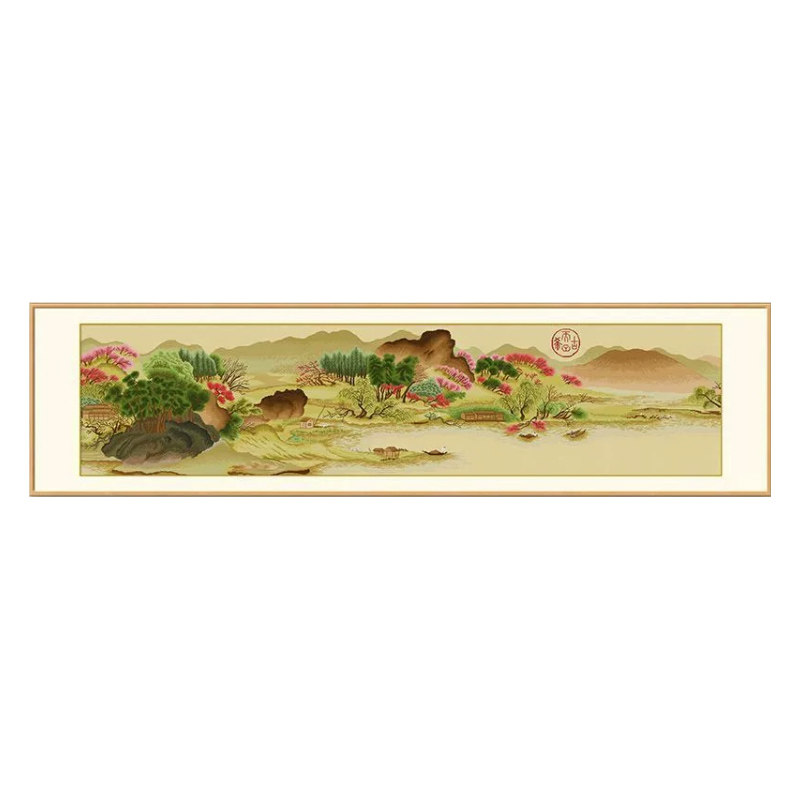 蒙娜丽莎风景客厅满绣十字绣