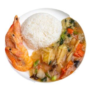 山东日冷鸡汤蔬菜海鲜盖浇料理包出口日本半成品速食冷冻便当420g