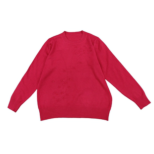 妈妈春季上衣长袖2026新款低领毛衣中老年女装春秋针织打底小薄衫