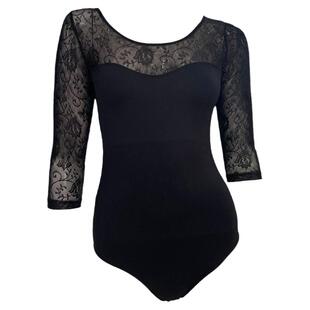 舞蹈形体练功服成人蕾丝仪态服女套装黑色修身显瘦走秀训练服导师