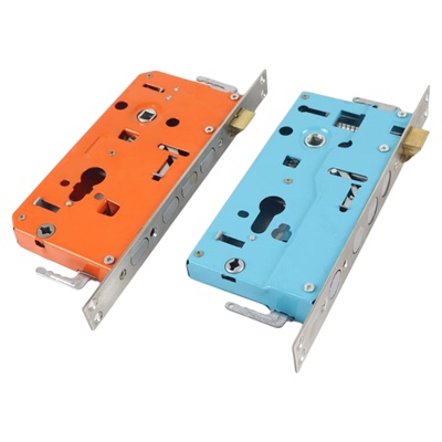 厂家直销防盗门方柱橘黄机械锁体