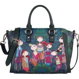 卡秀原创包包2025春夏新品 摩登女郎印花女包 单肩手提斜跨包女