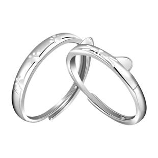 【夜光】钟久久情侣对戒喵喵の爪纯银戒指情人节新年礼物钟爱协议