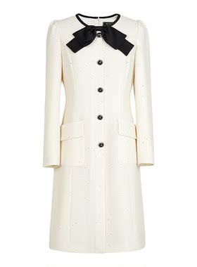 朗姿/MOJO夏新品2026复古甜美千金连衣裙蝴蝶结精致通勤约会A摆裙