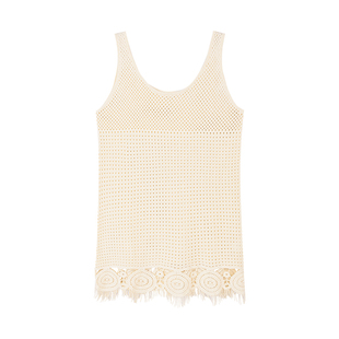 佧茜文气质摇曳流苏针织衫2026春季新款设计感镂空U型领上衣女